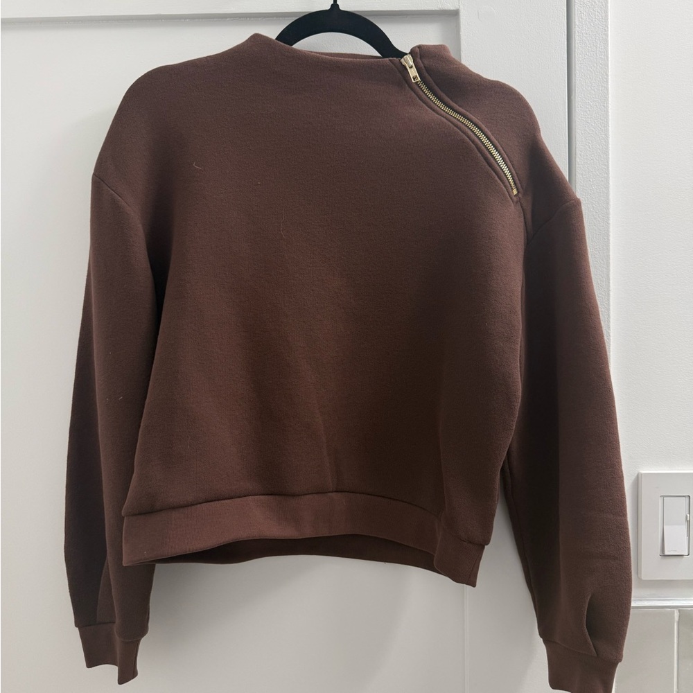 ba&sh Chocolate Brown Top with Gold Accent